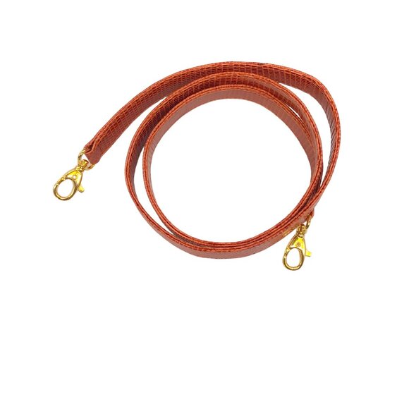 DARBY SCOTT DARK ORANGE LIZARD SKIN LEATHER THOMPSON TOTE HANDBAG - Picture 8 of 8